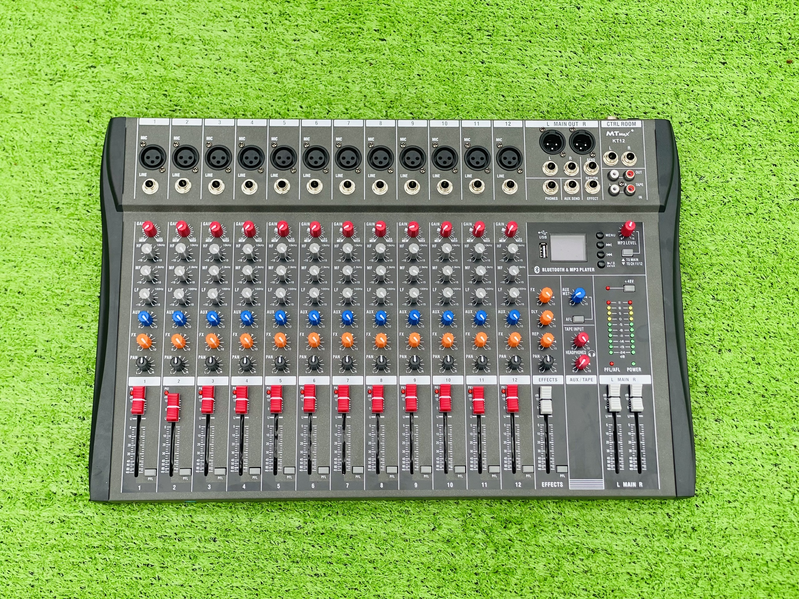 [ƯU ĐÃI CỰC LỚN - TẶNG NGAY DÂY CANON RA HOA SEN] Mixer MTMAX KT12 Cao Cấp Với 12 Đường Line Chuyên Nâng Cấp Loa Kéo, Dàn Karaoke, Sân Khấu, Hội Nghị, Bữa Tiệc, Hàng Chính Hãng, Bảo Hành 12 Tháng