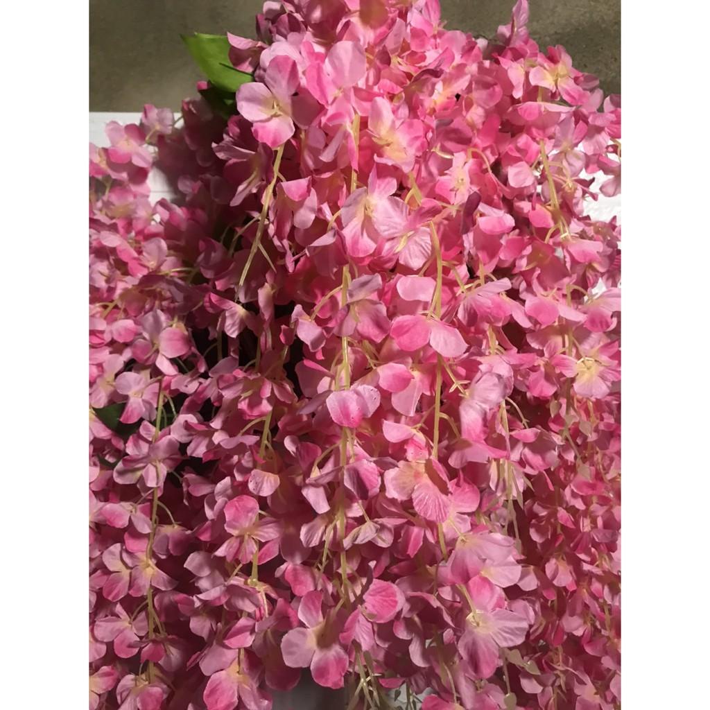 Hoa trang trí rủ đằng tử bó MÀU HỒNG bó 12 cành