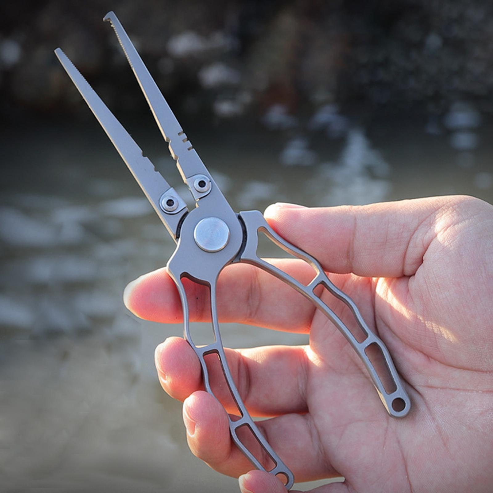 Portable Fishing Pliers Hook Remover Scissors with Sheath Lanyard Multi Tool