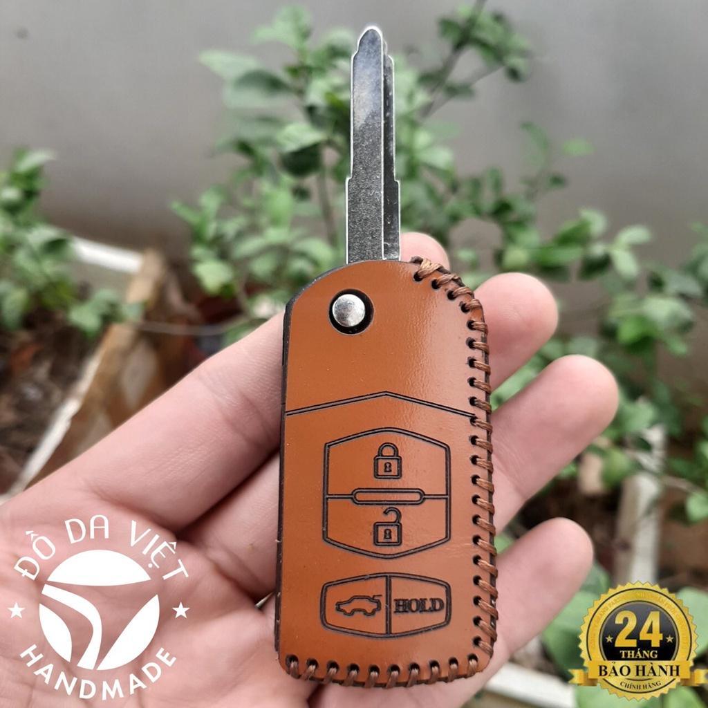 Bao da chìa khóa MAZDA RX-8 CX3 CX5 MAZDA 2 MAZDA 6 MAZDA 5 MAZDA 3 khóa như hình, da bò thật bảo hành 2 năm