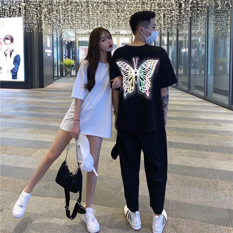 Áo Thun Nam - Nữ Phản Quang In hình Con Bướm 3, áo chất, đi đêm, đi phượt bao ngầu, nhìn đã mắt
