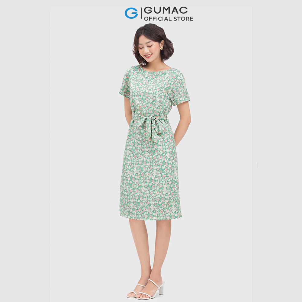 Đầm nữ GUMAC DC04052 form suông buộc dây dễ thương