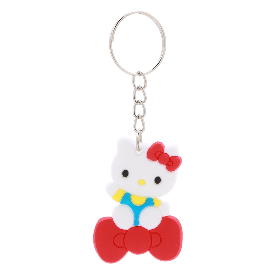 Móc Khóa Silicon Hoạt Hình Dễ Thương - Hello Kitty Nơ Đỏ