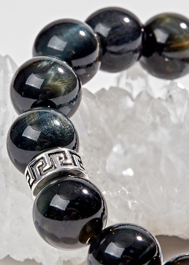Vòng Thạch Anh Mắt Hổ Xanh Đen Phối Tỳ Hưu Bạc Ngọc Quý Gemstones