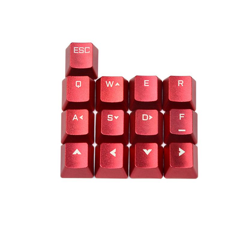 Bàn phím cơ phong cách mới nhất 13 phím keycap kim loại thiết bị ngoại vi máy tính trò chơi cạnh tranh hợp kim nhôm xuyên trục ASDF phím định hướng