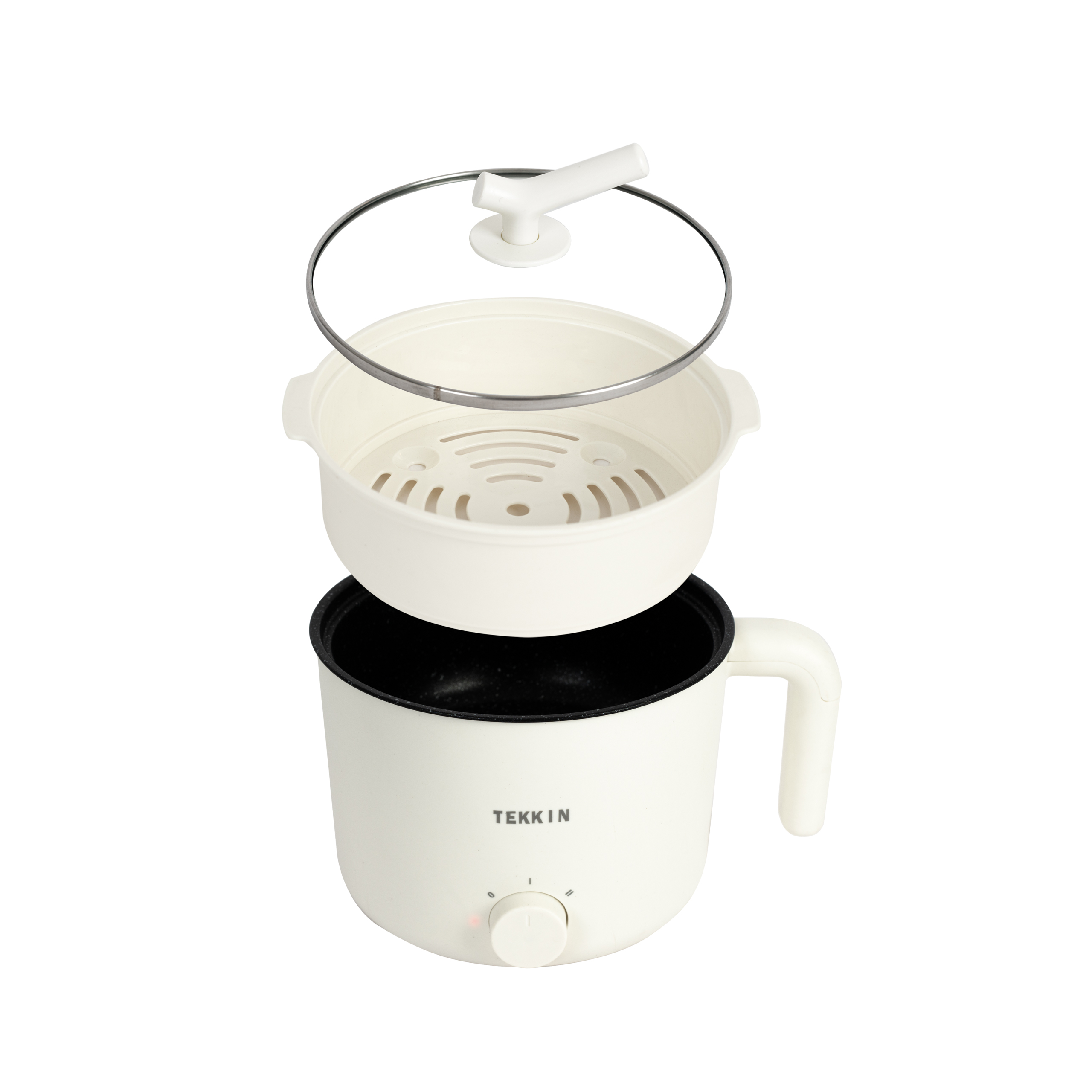 Nồi Lẩu Điện Mini Đa Năng 2 Tầng TEKKIN TI-20A 1.6L Lòng Nồi Chống Dính Lẩu Chiên Xào Bảo Hành 12 Tháng - hàng chính hãng