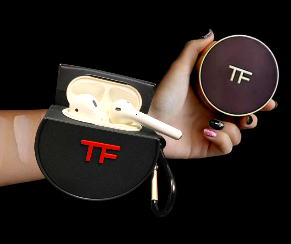 Case bảo vệ dành cho Airpods 1/2/Pro/Pro 2 hộp phấn trang điểm chất liệu silicon 3d cao cấp
