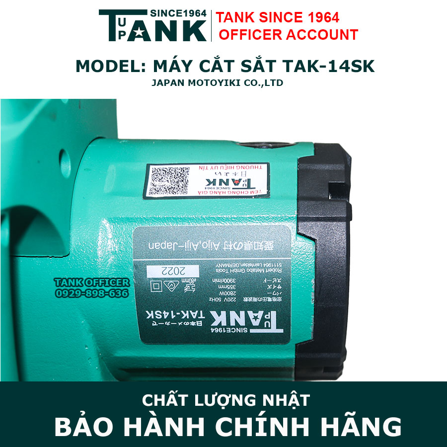 Máy cắt sắt Tank TAK-14SK- Hàng nặng cân- 100% Dây đồng