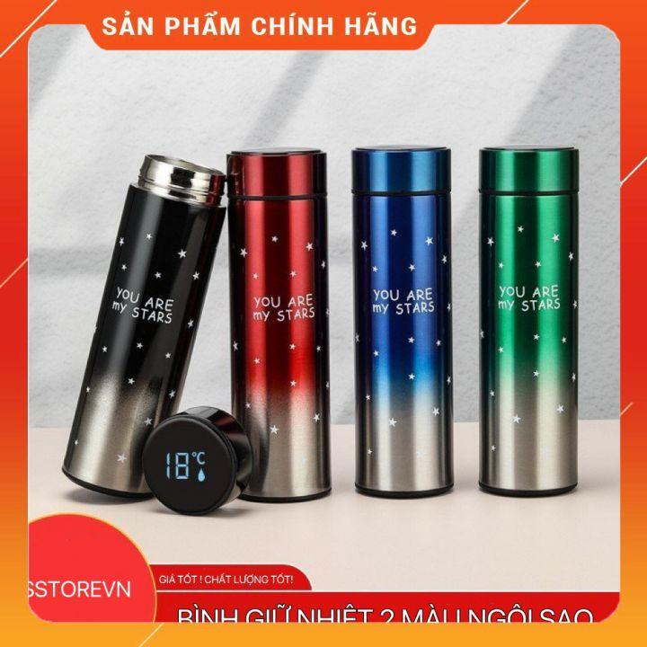 Bình giữ nhiệt thông minh hiển thị nhiệt độ, cốc đựng nước 500ml inox 304 nhiều màu sắc