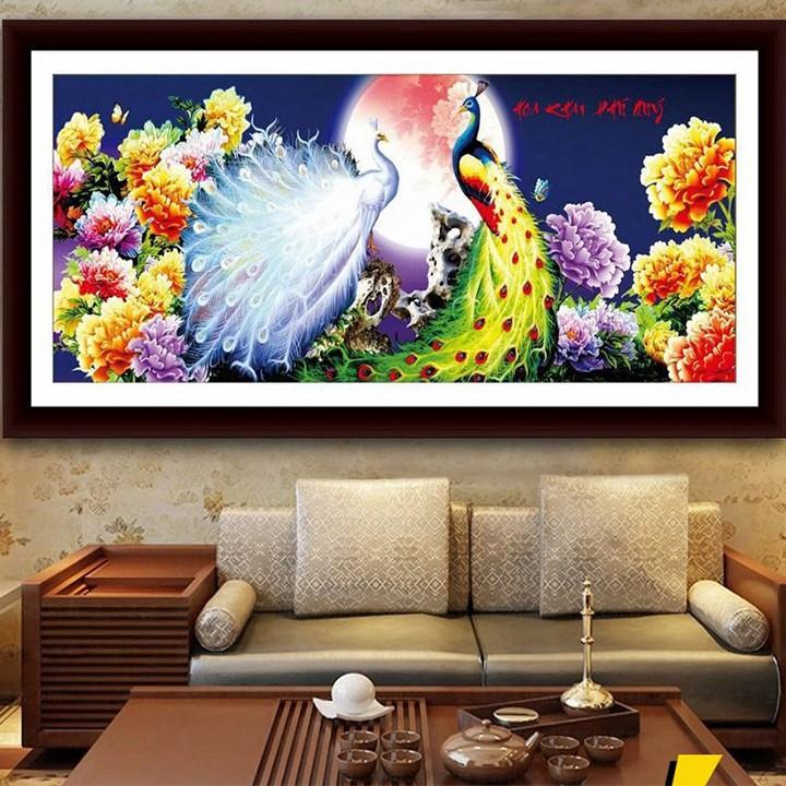 Tranh đá công hoa khai phú quý VS048 - kích thước: 160 * 75cm.