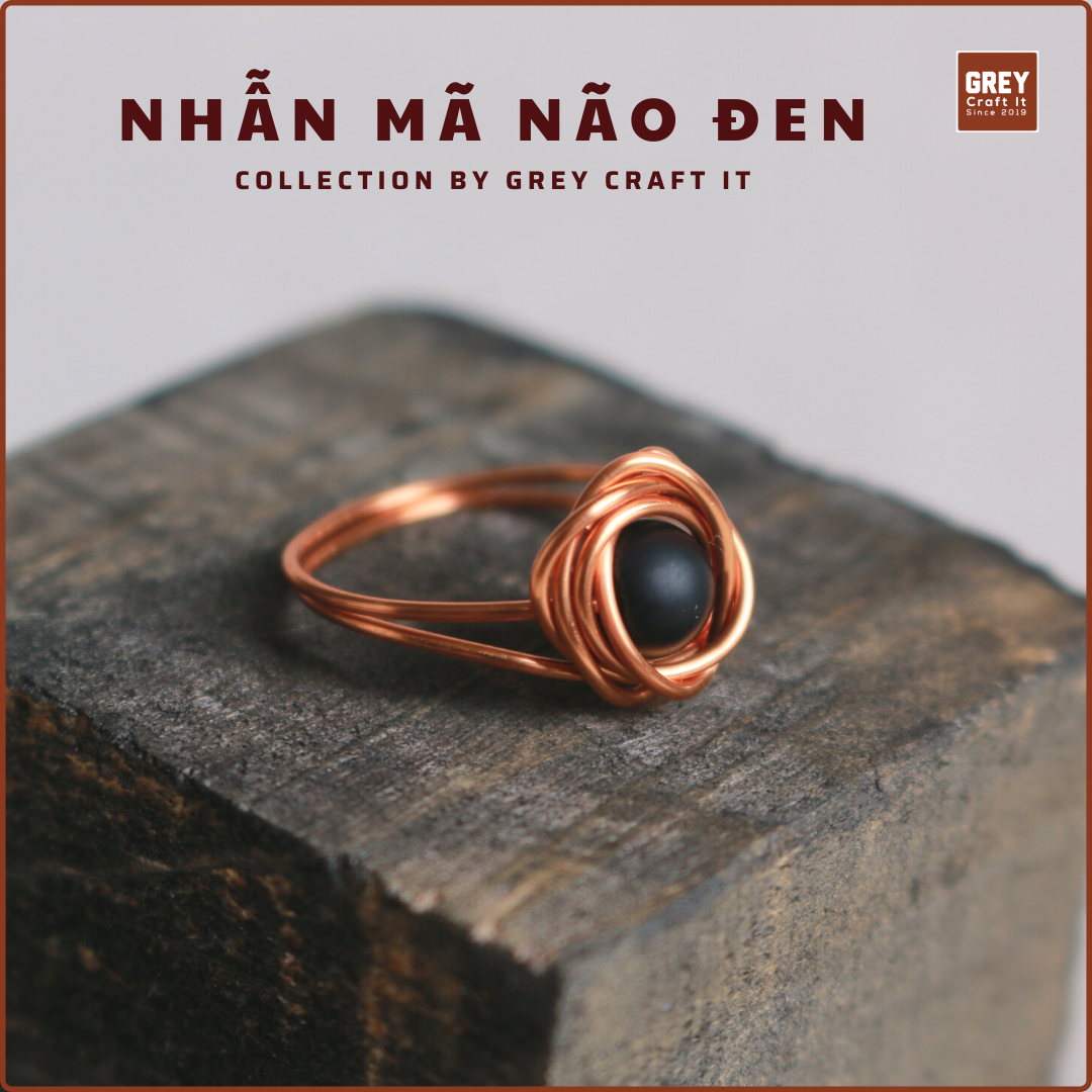 Nhẫn Đá Mã Não Đen | Tặng kèm hộp đựng sang trọng | Handmade & Custom