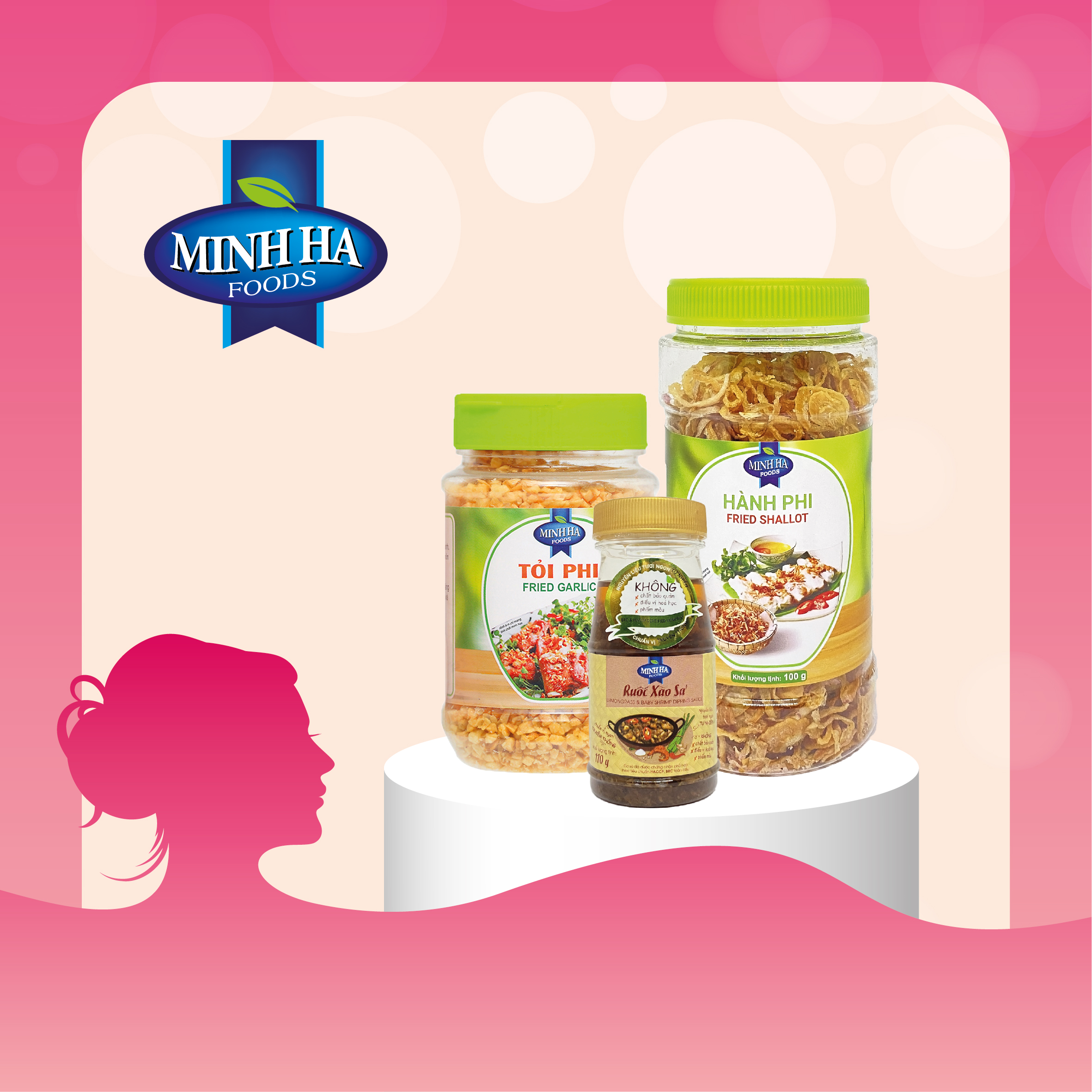 COMBO Hành phi 100g + Tỏi phi 100g Khuyến mãi Ruốc xào sả 110g