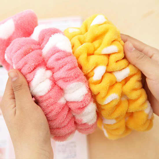 Băng đô nơ chấm bi, băng đô turban rửa mặt trang điểm kiểu dáng cute BD28