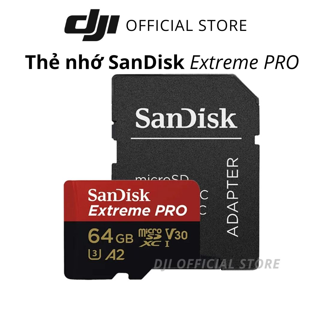 Thẻ Nhớ MicroSDXC San-Disk Extreme Pro V30 A2 64GB 200MB/s SDSQXCU-064G-GN6MA - Hàng Chính Hãng