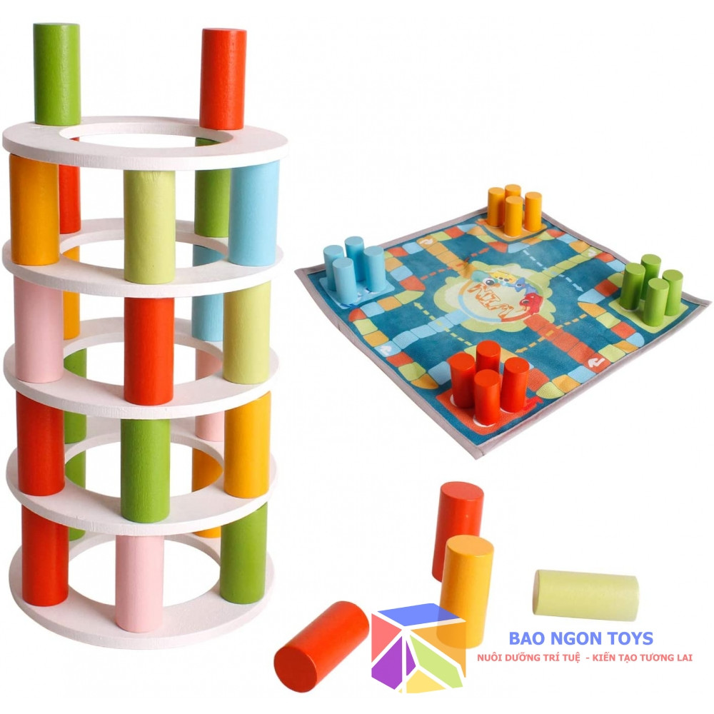 ĐỒ CHƠI GỖ XẾP THÁP THĂNG BẰNG GIÚP PHÁT TRIỂN TƯ DUY CHIẾN LƯỢC VÀ VẬN ĐỘNG TINH GIA TĂNG SỰ TƯƠNG TÁC GIỮA BÉ VÀ CÁC BẠN