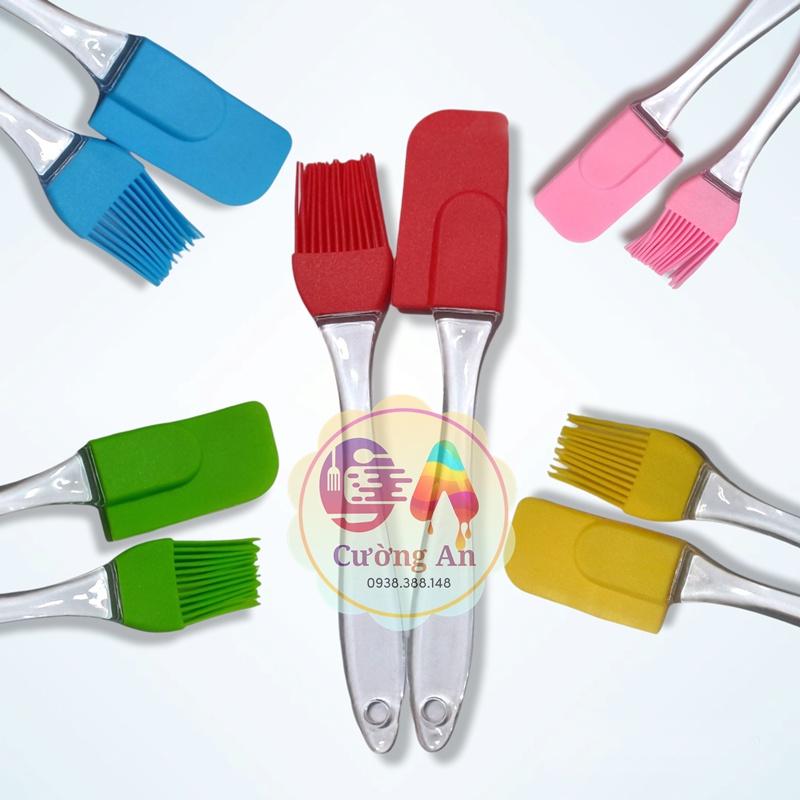 Combo phới trộn bột silicon + cọ silicon cán trong