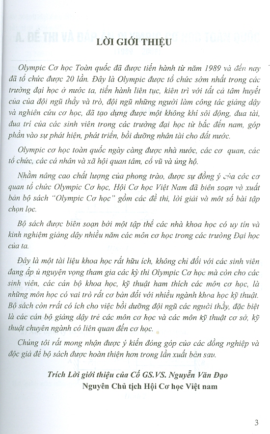 Tuyển Tập 20 Năm Olympic Cơ Học Toàn Quốc 1989 - 2008: Sức Bền Vật Liệu - Đề Thi, Lời Giải, Bài Tập Chọn Lọc