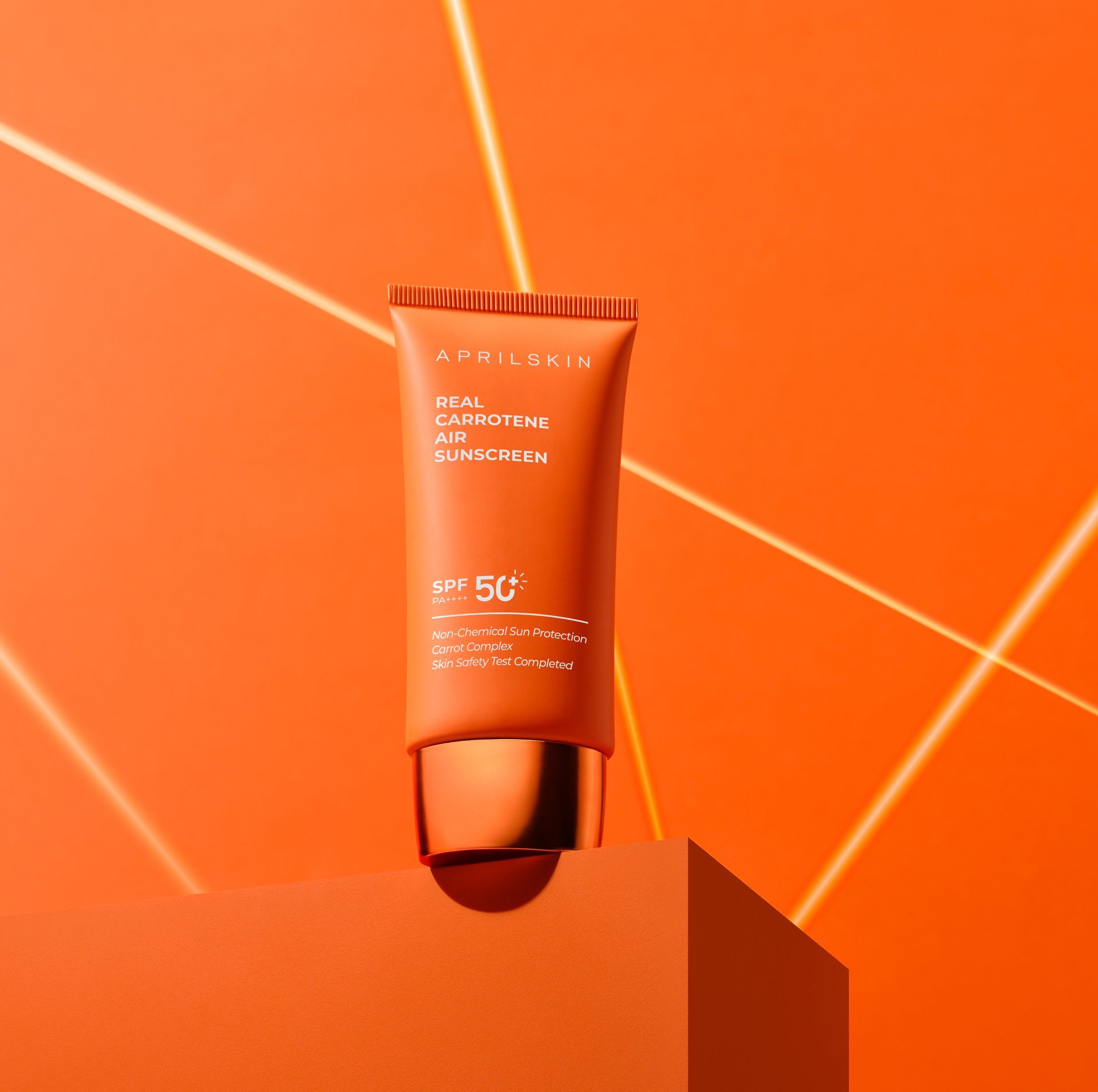 Kem chống nắng cà rốt Aprilskin Real Carrotene Air Sunscreen 50ml + Tặng KÈm 1 băng đô tai mèo (màu ngẫu nhiên)