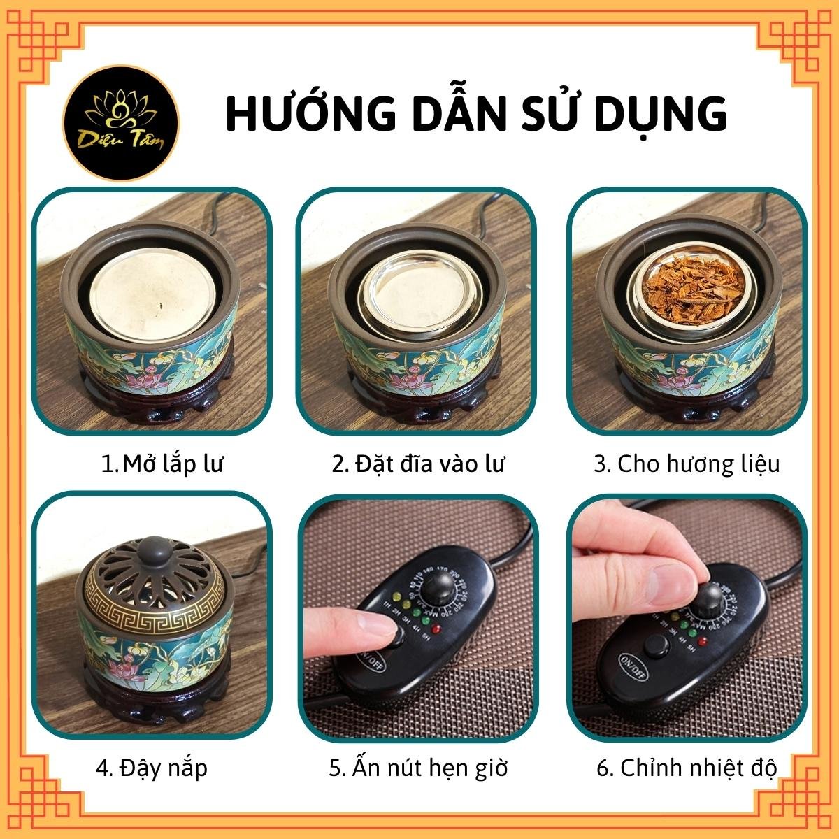 Lư điện xông trầm hoa sen có đôn gỗ dùng để xông nụ trầm hương ,nhang trầm hương được sử dụng thay cho thác khói trầm