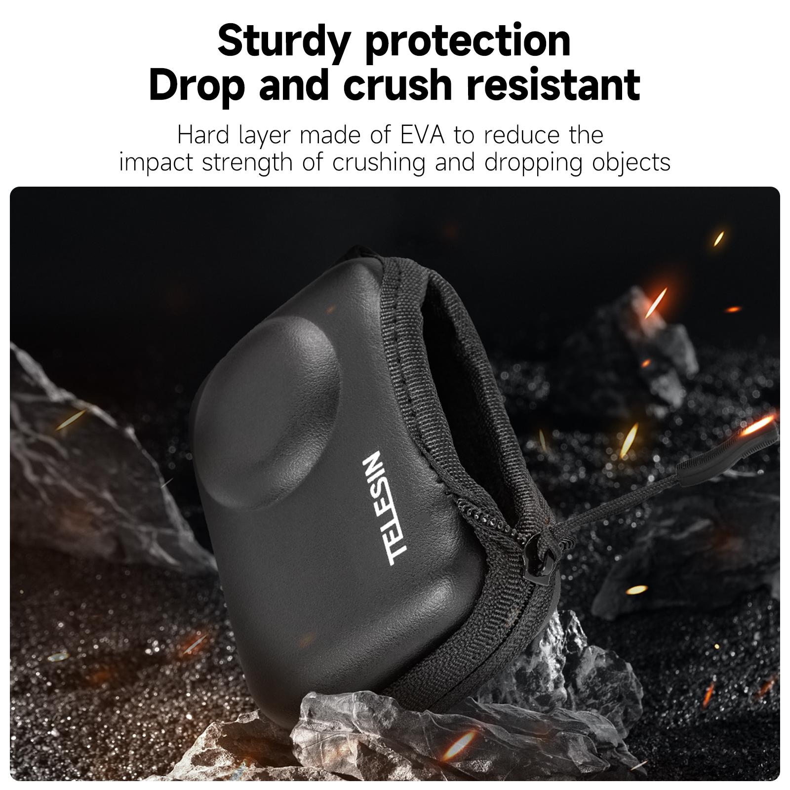 Túi bảo vệ lưu trữ Mini Telesin cho DJI OSMO Hành động 3 Half Half Open Open Release Case cho hành động 3 Phụ kiện