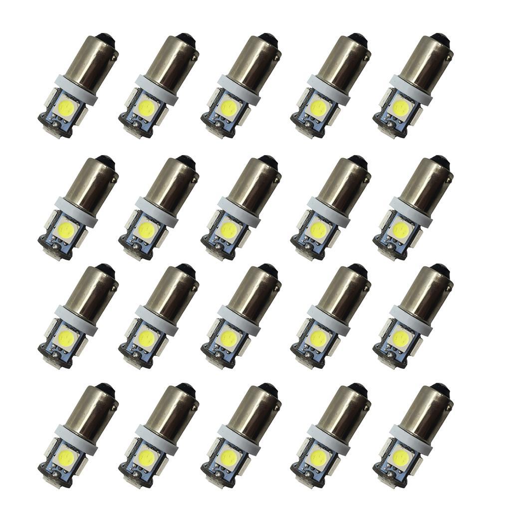 20x White BA9S 5050 5SMD Car Dash Dome Map Reading Rear Trunk LED Light Bulb Low Power Consumption