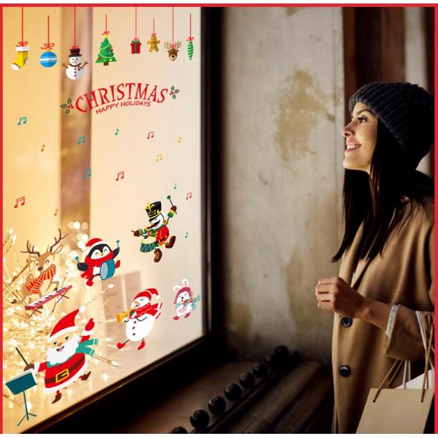 Decal trang trí Noel - Ông Gìa Noel hòa tấu cùng các bạn