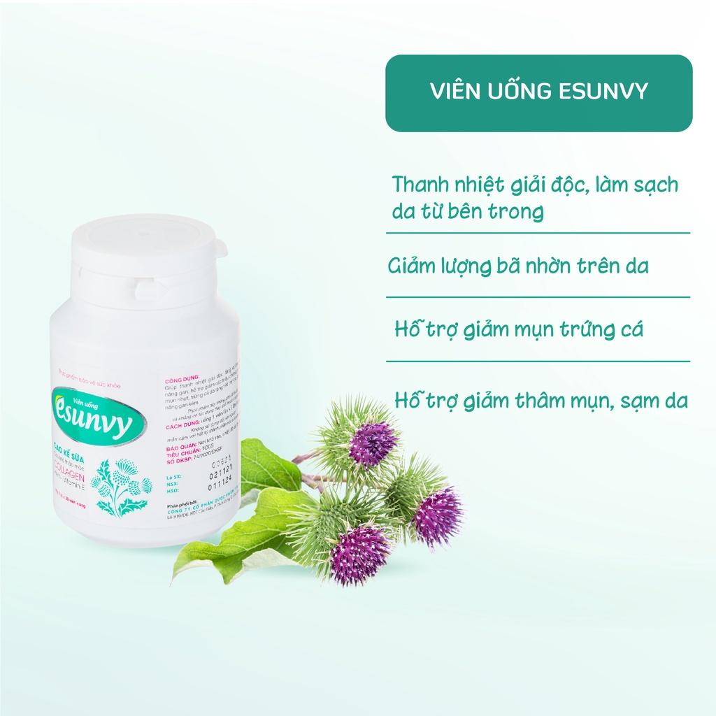Viên Uống Esunvy Thành Phần Cao Kế Sữa Và Collagen Giúp Thanh Nhiệt Giải Độc, Giảm Mụn Trứng Cá Và Vết Thâm - TTP006