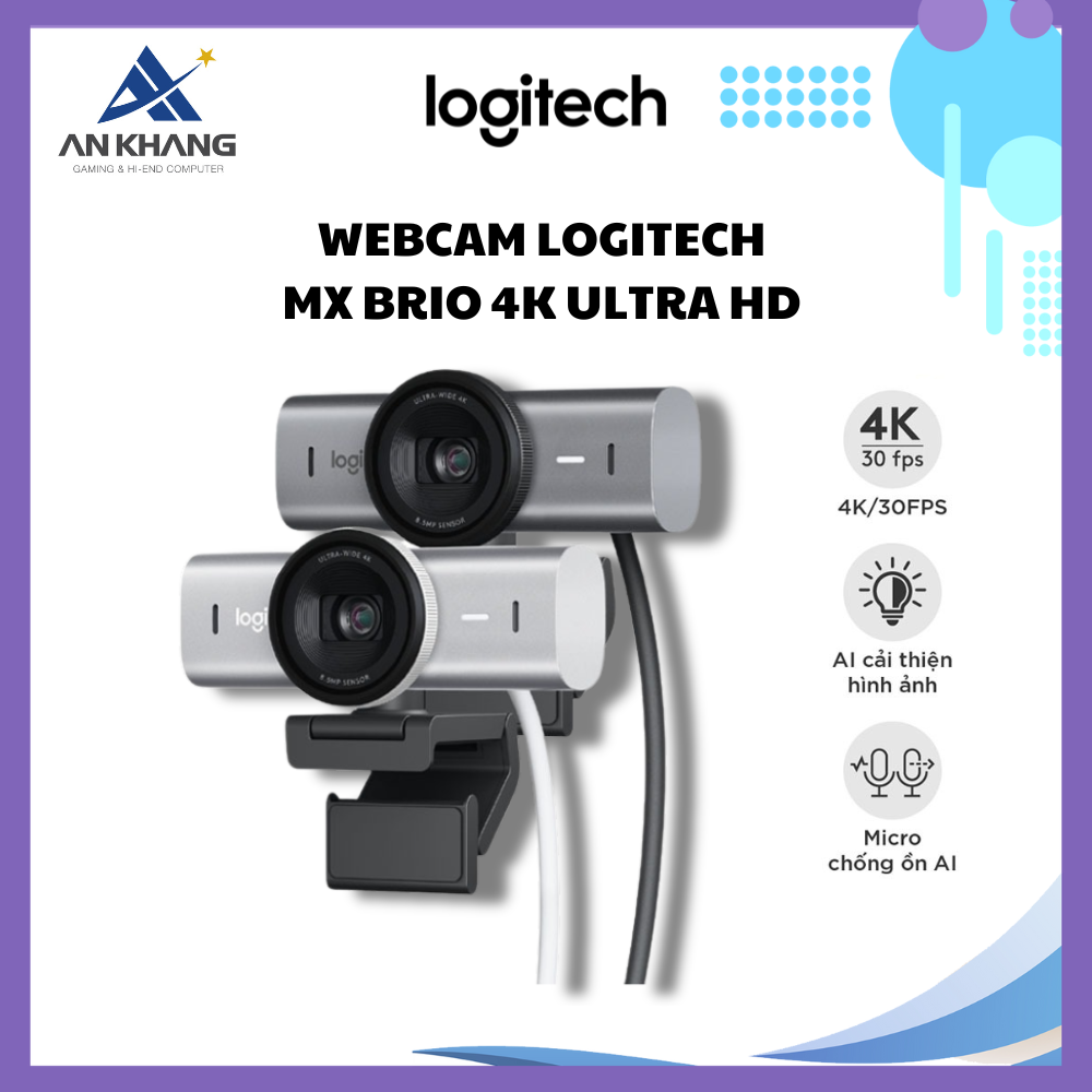 Webcam Logitech MX Brio 4K Ultra HD - Hàng Chính Hãng