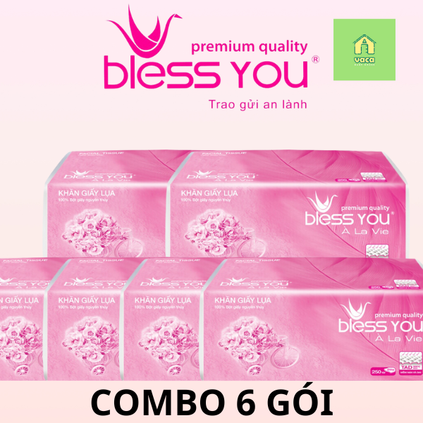 Combo 6 gói giấy lụa rút Sài Gòn Bless you 250 tờ