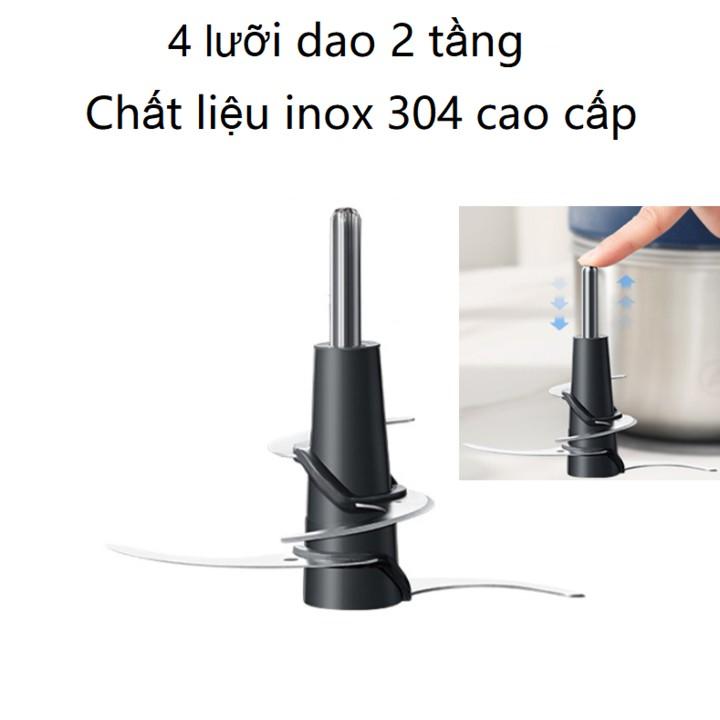 Máy xay thịt và bóc tỏi tích hợp 3 cối inox 304 Morphy Richards MR9401 - Công suất 350W -Hàng Chính Hãng