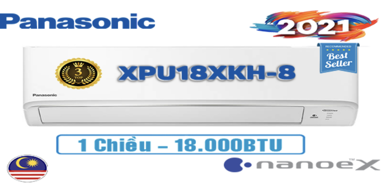 Điều hòa Panasonic 18000BTU Hàng chính hãng 1 chiều inverter Model XPU18XKH-8