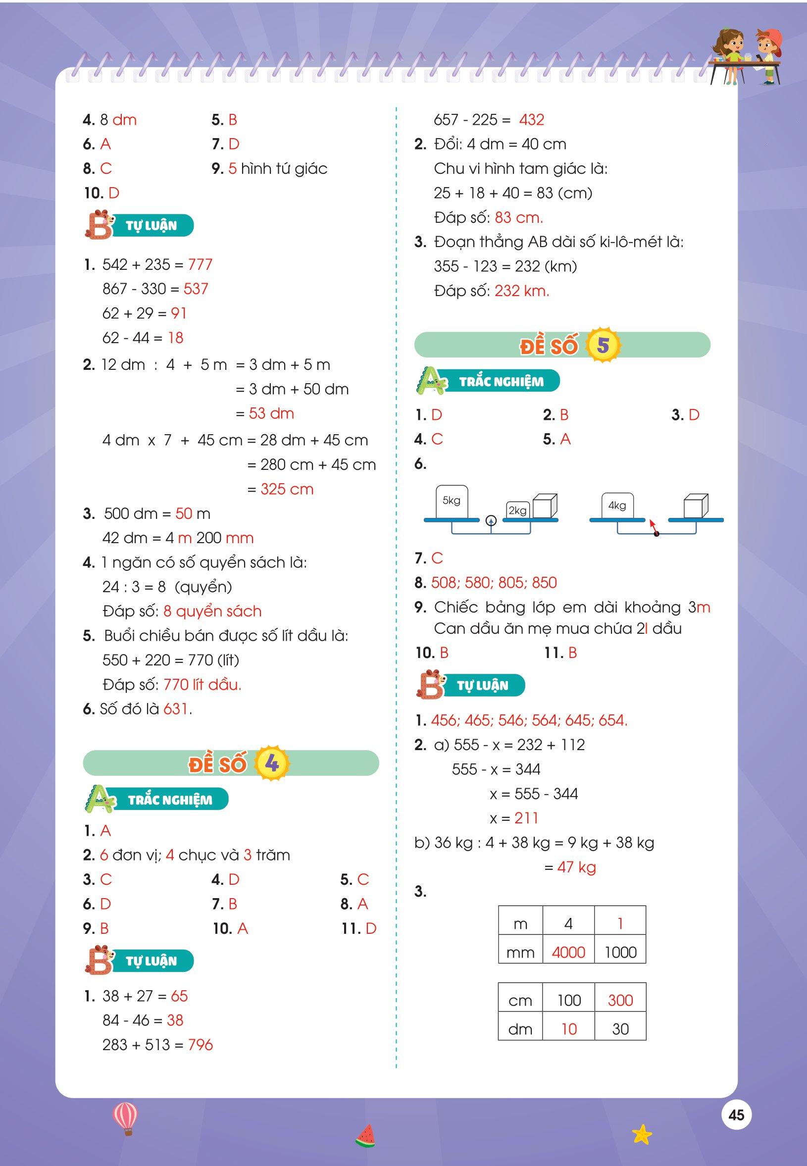 Phiếu Ôn Hè Toán Lớp 2