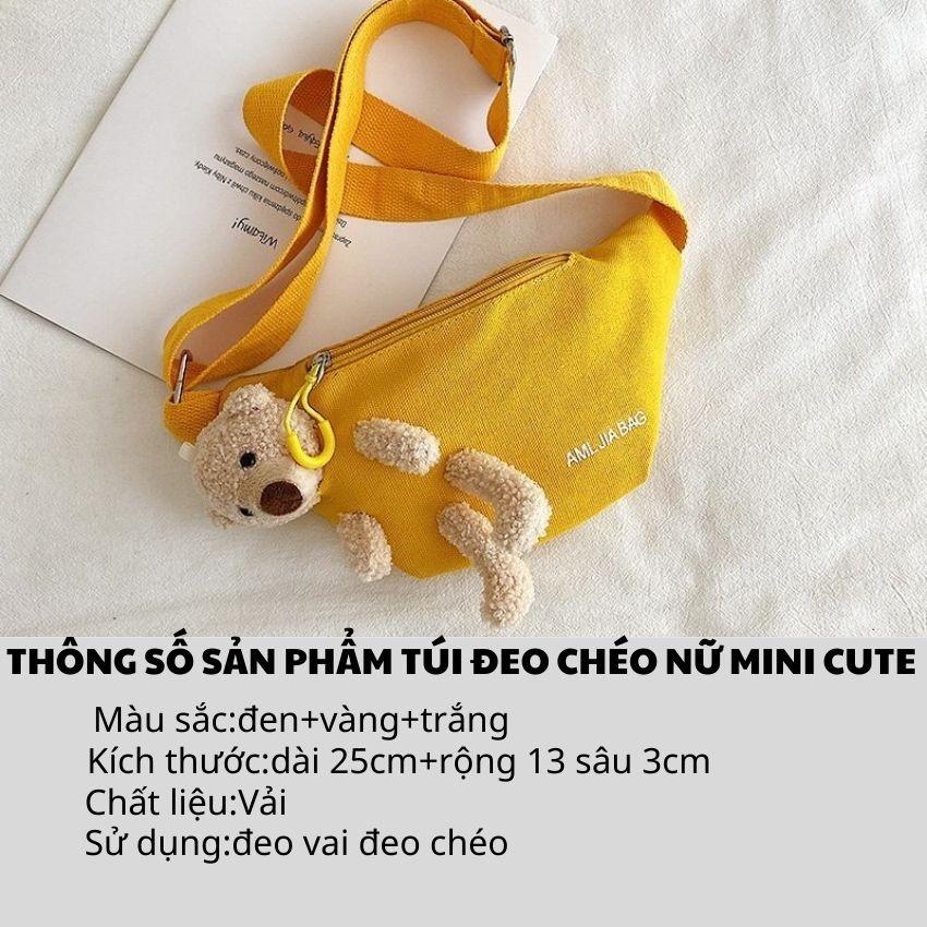 Túi Đeo Chéo Nữ Đeo Vai Vải Canvas Mini Thời Trang Có Gấu Dễ Thương Kiểu Hàn Quốc TCNU01 SUNO store