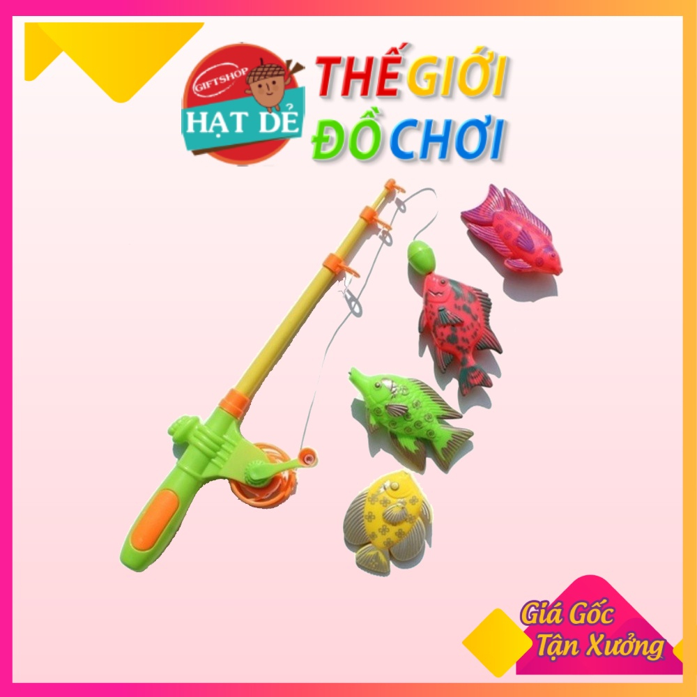 Đồ chơi bộ câu cá 5 món - gồm 1 cần câu và 4 con cá - nhiều loại - Giao Ngẫu Nhiên