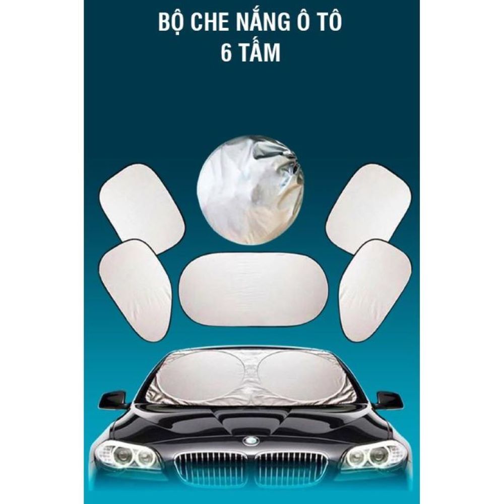 Bộ 6 tấm bạc che nắng phản quang ô tô, Bạt che nắng ô tô gấp gọn tiện lợi, ngăn tia UV nhập thái lan familydecor