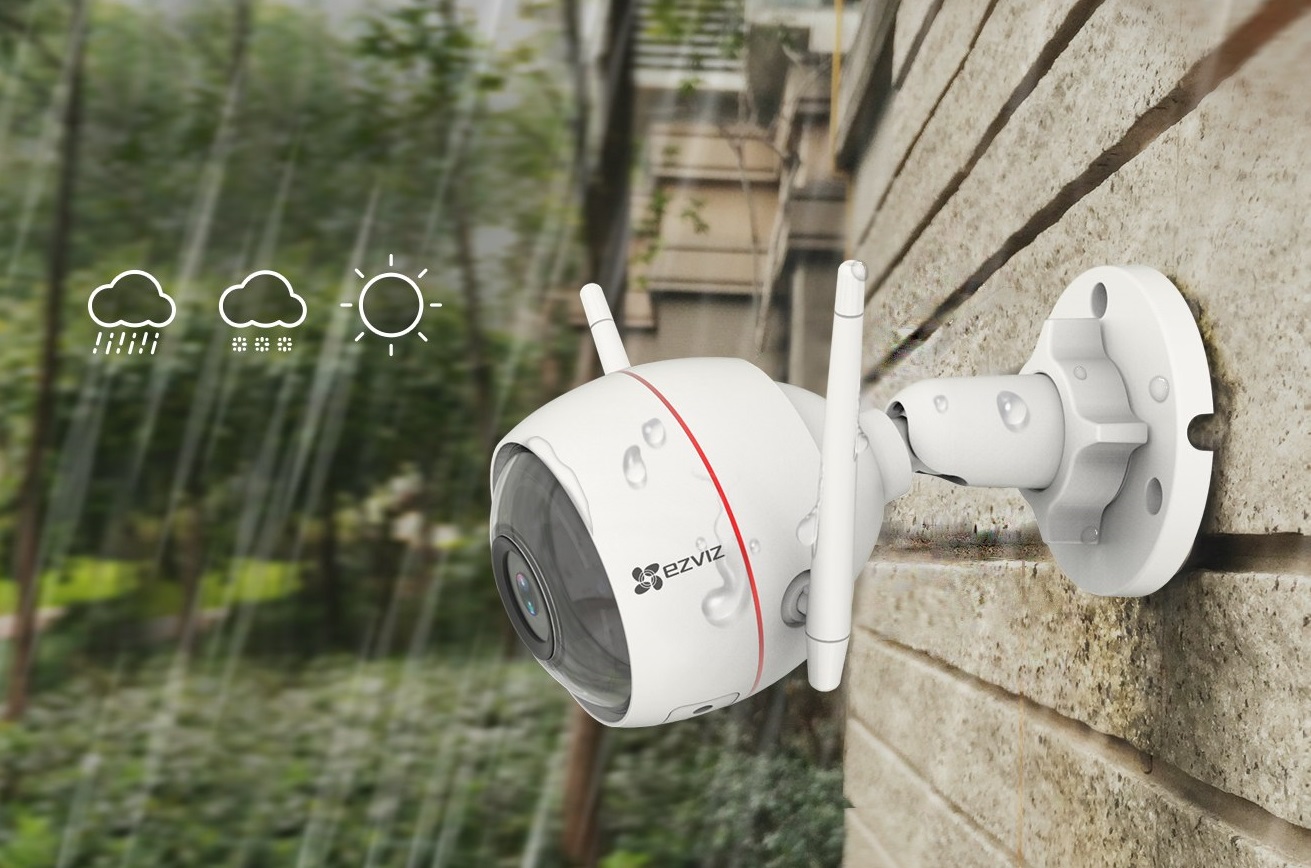 Camera IP Wifi EZVIZ C3W 2.0 Megapixel Ngoài Trời (có nháy đèn hú còi) - Hàng Chính Hãng