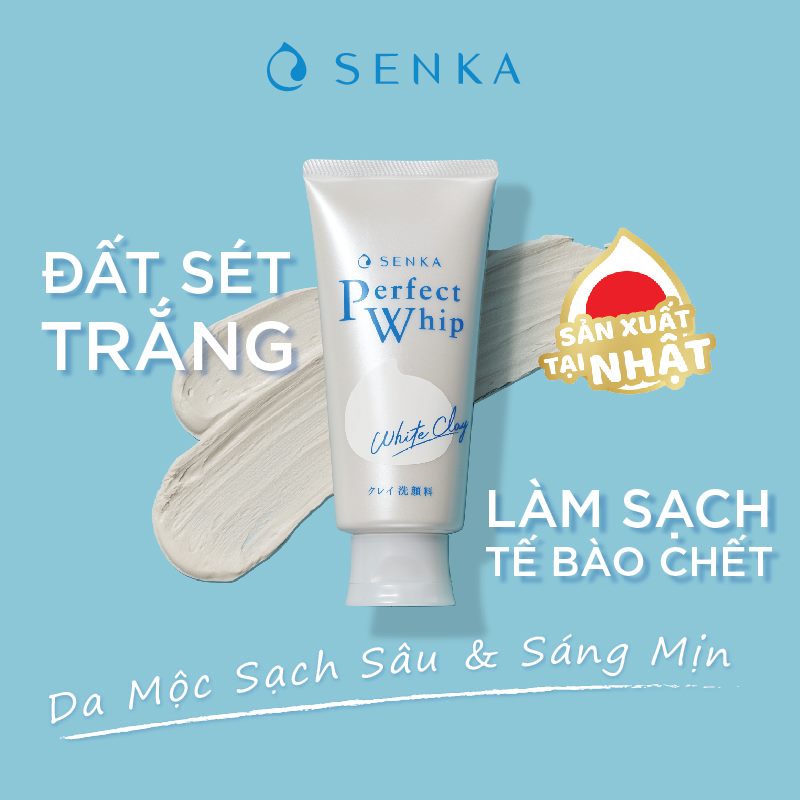 [SENKA] Sữa Rửa Mặt Làm Sạch Da Chết Cho Da Dầu Lỗ Chân Lông To Và Xỉn Màu Perfect White Clay 120g (Mã 70229)