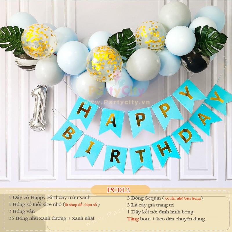 【PartyCityvn】COMBO Set Trang Trí Sinh Nhật Bé Trai Nhiều Mẫu Kèm Dây Kết Bóng
