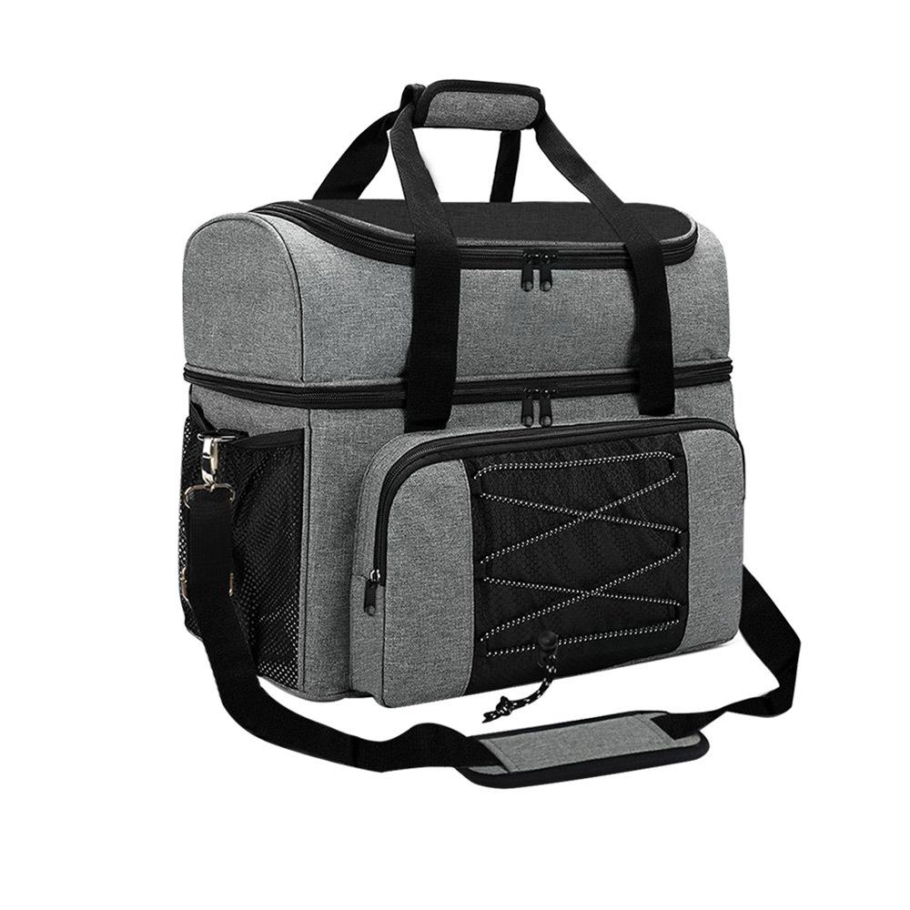 Bowling Bag for 2 Balls Portable Bowling Tote Bag with Padded Ball Holder for Double Ball and Pair of Bowling Shoes