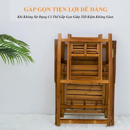 Ghế bập bênh thư giãn bằng gỗ, Ghế xích đu gỗ tựa lưng thư giãn, thay đổi nhiều tư thế nằm