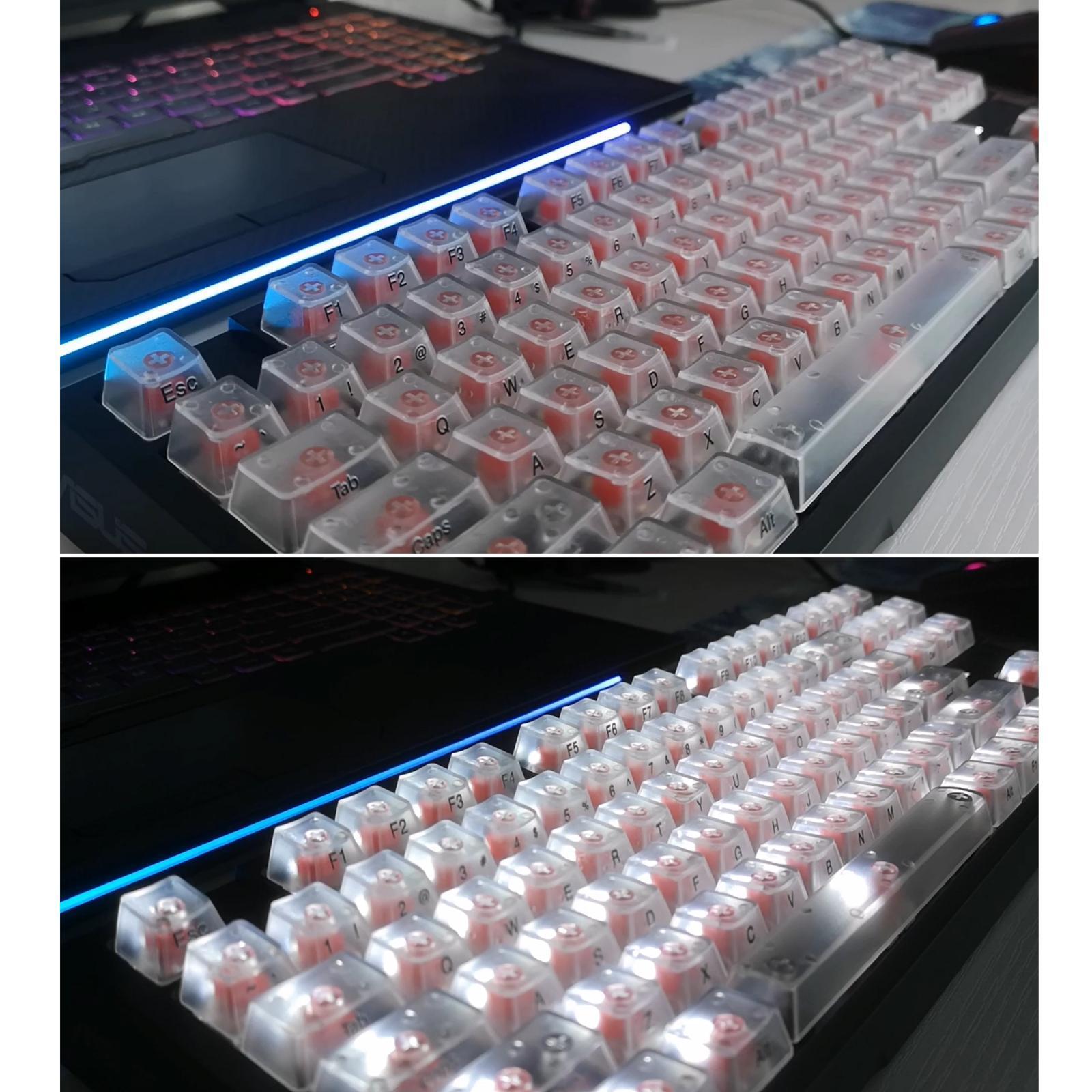 208 Pieces DIY Fully Transparent Keycaps Cherry Profile Keyset for Cherry MX/Clone Switches
