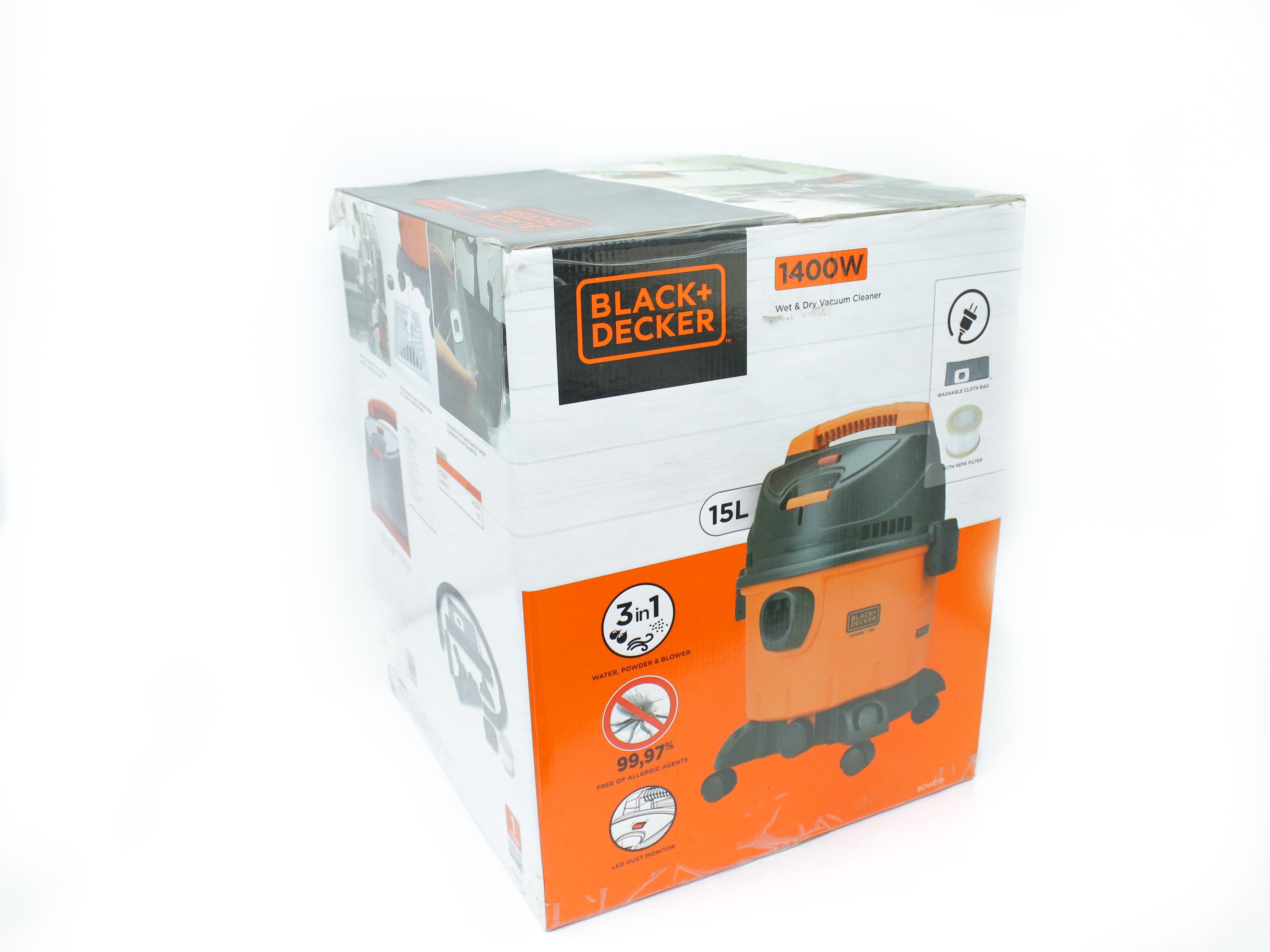 Máy hút bụi khô và ướt 1400W Black &amp; Decker BDWD15-B1 - Hàng chính hãng