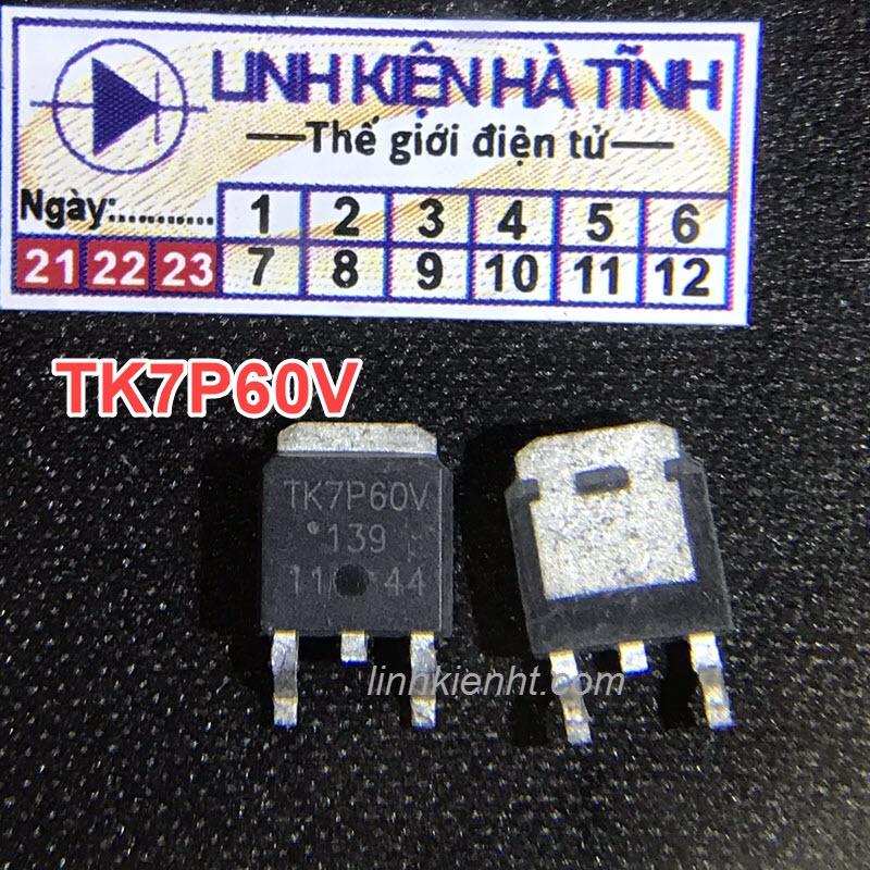 Linh kiện Mosfet N-Channel TK7P60V TK7P60 600V 7A TO-252 Mới