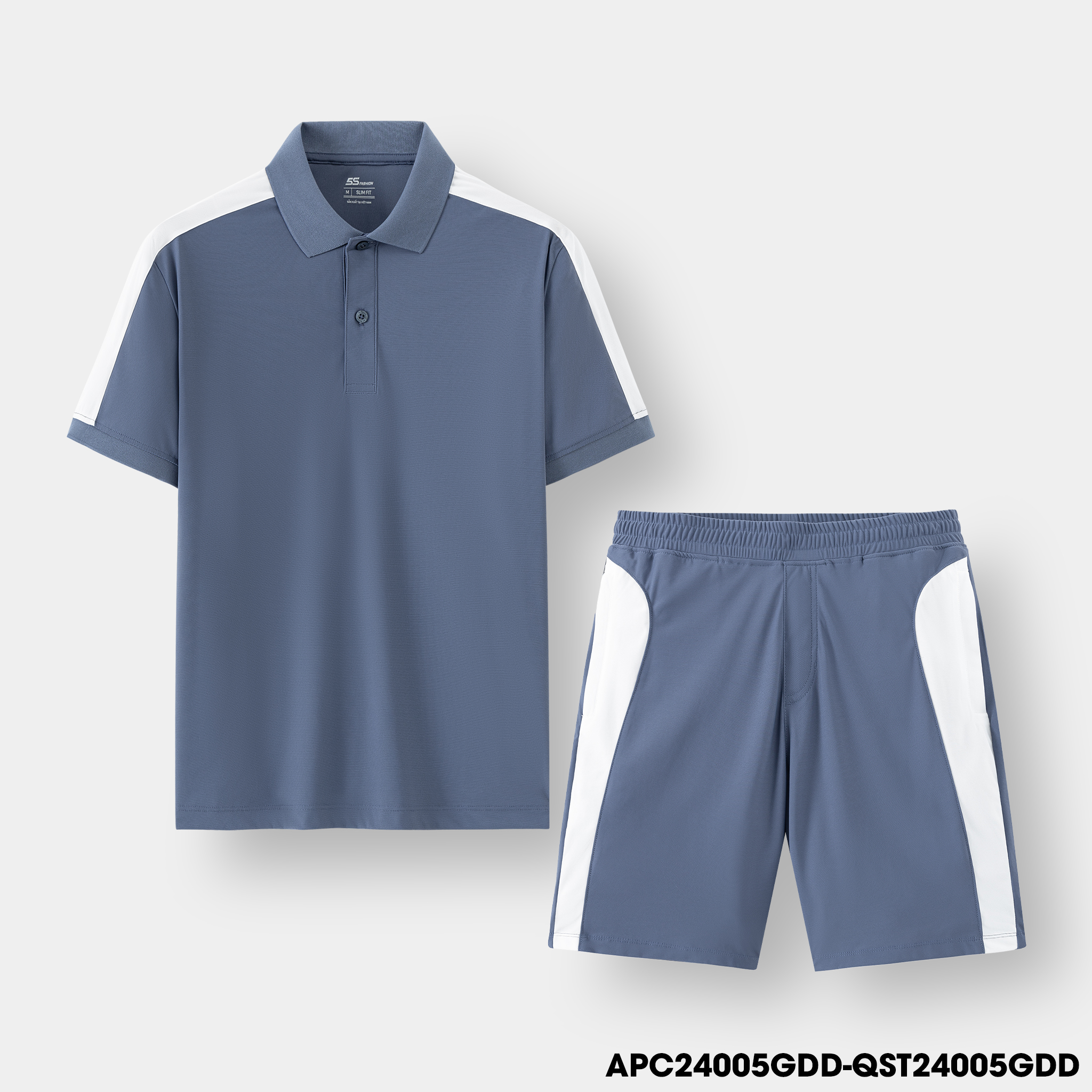 Bộ Quần Áo Nam Có Cổ 5S FASHION Thiết Kế Can Phối Nổi Bật, Khỏe Khoắn (BAPC24005)