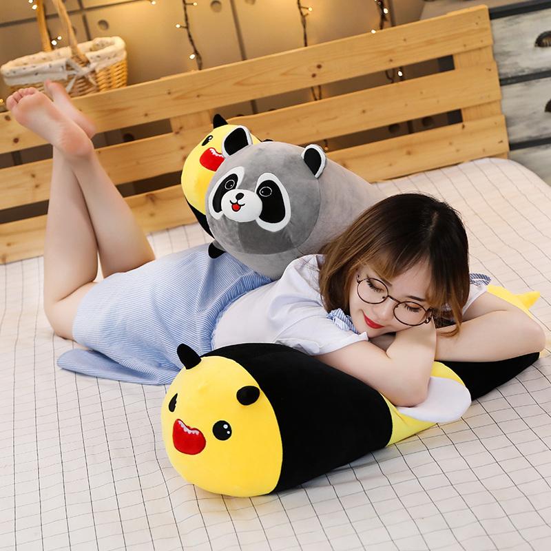 50/60/80Cm Ong Gấu Trúc Ếch Con Heo Vịt Gấu Trúc Nâu Gối Tựa Sang Trọng Đồ Chơi Đệm kawaii Quà Tặng Xinh Xắn Cho Bé Gái