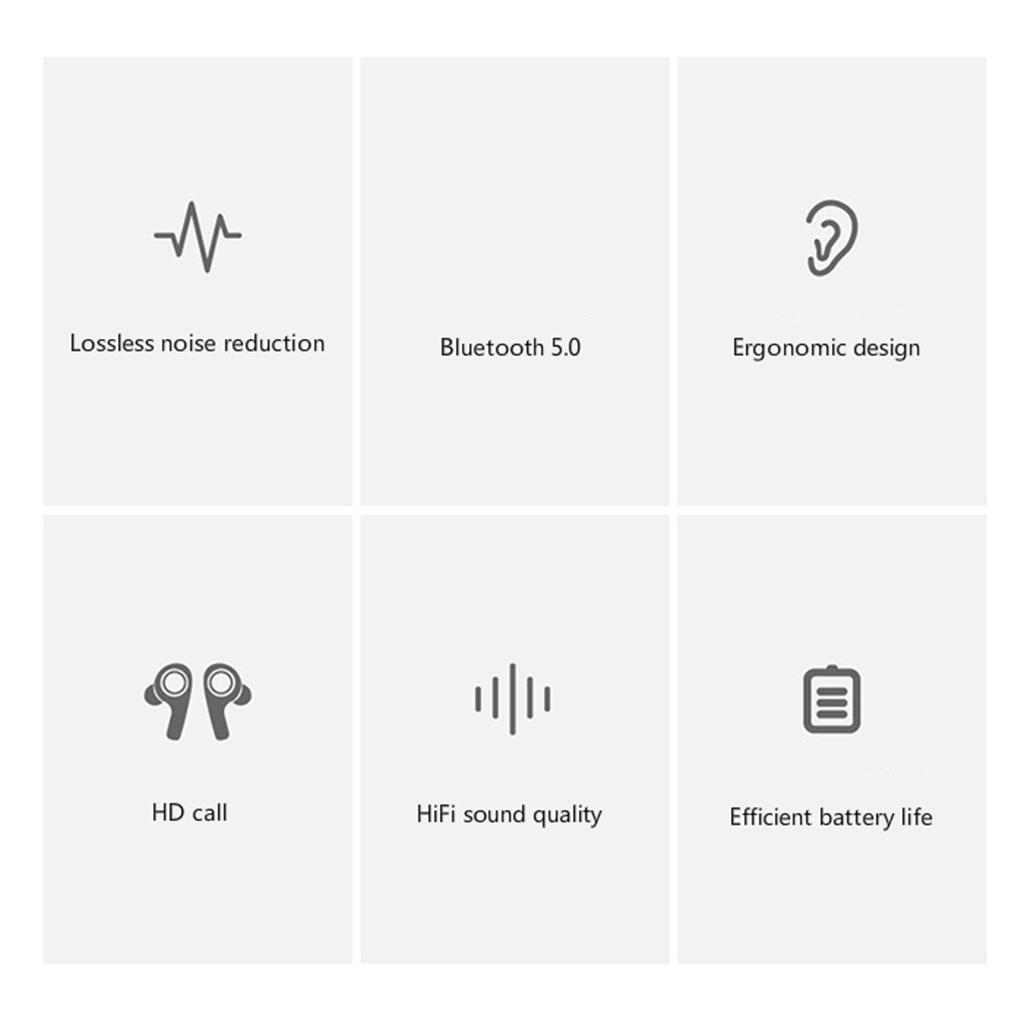 Bluetooth 5.0 Headset Wireless Earphones Mini Earbuds Headphones Black