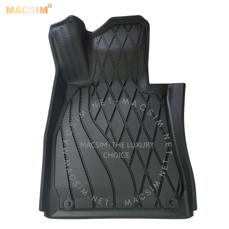 Thảm lót sàn xe ô tô Mercedes S 2020+ Nhãn hiệu Macsim 3W chất liệu nhựa TPE đúc khuôn cao cấp - màu đen