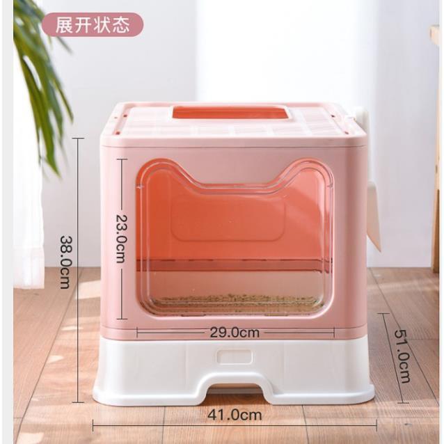 Nhà vệ sinh siêu lớn cho mèo chống văng cát, giảm thiểu mùi, có thể gấp gọn, HT12-13