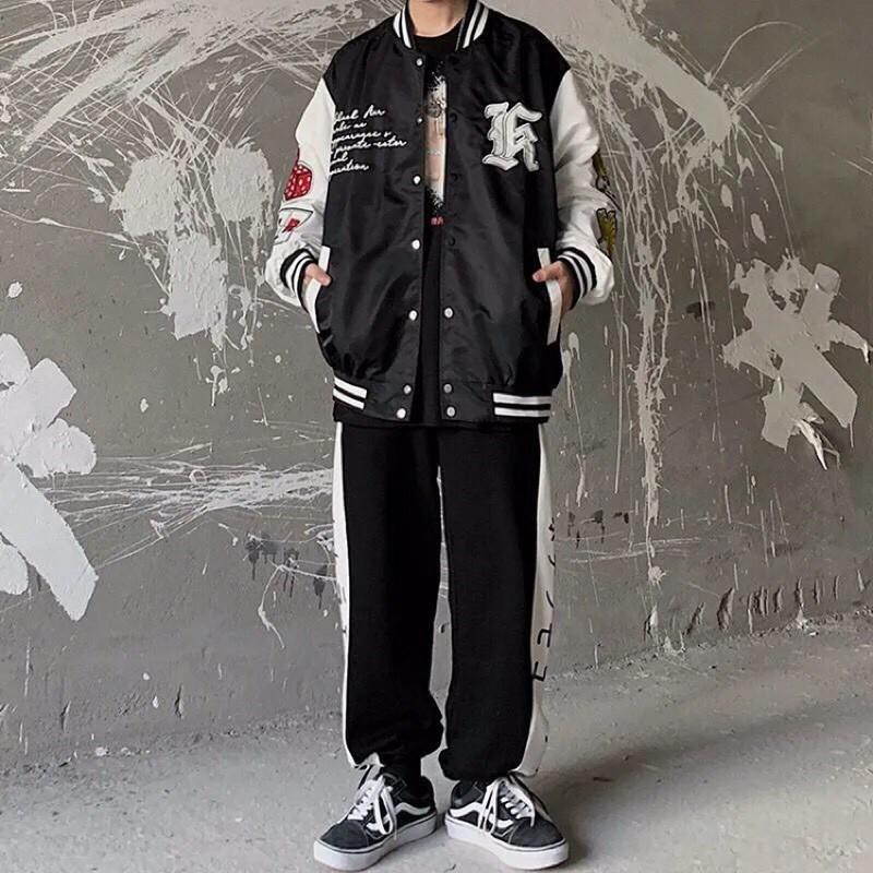 Áo khoác dù bomber in bài 2size L,XL nam nữ