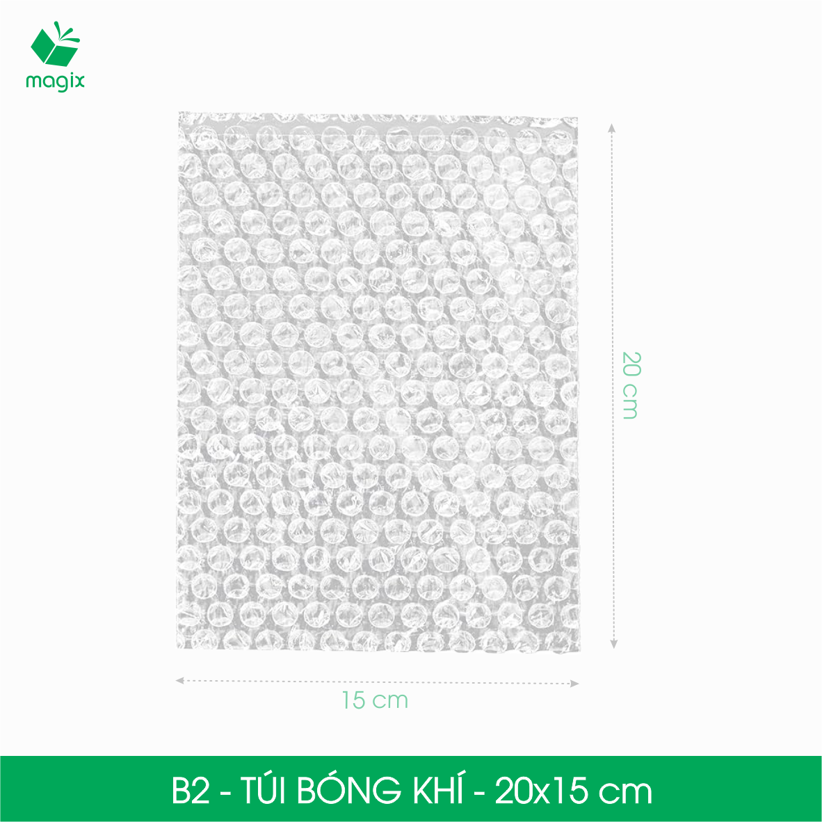 B2 - 20x15 cm - 25 Túi bóng khí chống sốc đóng hàng - Túi gói hàng, bọc chống sốc, xốp chống sốc